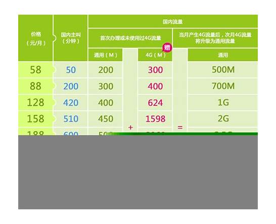 移动2016年推出的4g飞享套餐18元、28元档 套餐具体内容是什么啊